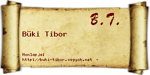 Büki Tibor névjegykártya
